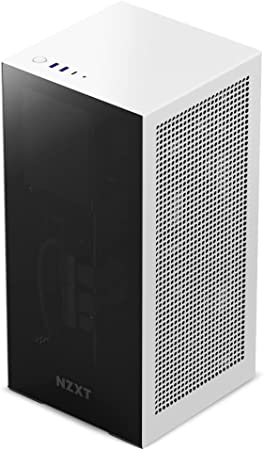 Photo 1 of NZXT H1 Version 2 - CS-H11BW-US - Small Form-Factor ITX Case - Dual Chamber Airflow - Tinted Tempered Glass Front Panel - 140mm Liquid Cooler - SFX 750W 80+ Gold PSU - PCIe Gen4 Riser - White
