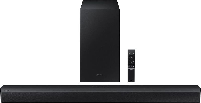 Photo 1 of **SOUNDBAR DOES NOT POWER ON BUT SUB DOES ***SAMSUNG HW-B450 2.1ch Soundbar w/Dolby Audio, Subwoofer Included, Bass Boosted, Wireless Bluetooth TV Connection, Adaptive Sound Lite, Game Mode, 2022
