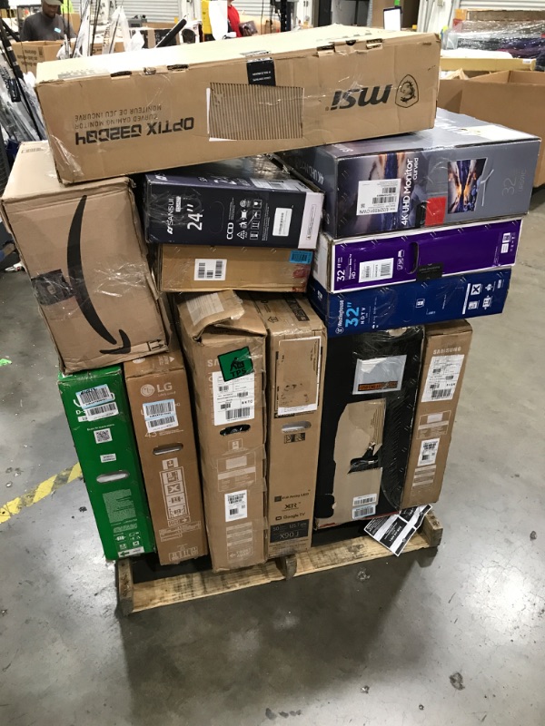 Photo 1 of **NONREFUNDABEL/NO REFUND**PALLET OF ASSORTED BROKEN TV'S AND MONITORS NO ACCESSORIES INCLUDED
