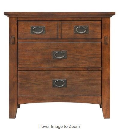 Photo 1 of ***DAMAGED*** Mission Bay 3-Drawer Amish Brown Nightstand 30 in. H x 30 in. W x 17 in. D
