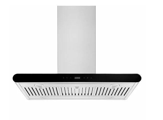 Photo 1 of  EMPAVA 36 Inch Island Mount Ducted Hood with 400 CFM, LED Lights, Dishwasher-Safe Baffle Filters, LED Lighting, ETL in Stainless Steel
