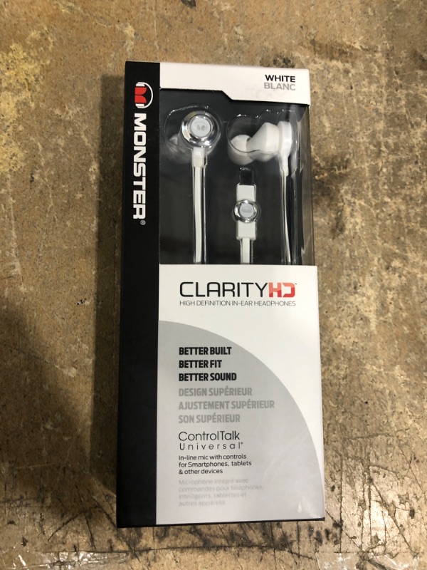 Photo 2 of Monster Clarity HD High Definition In-Ear Headphones, Multilingual
