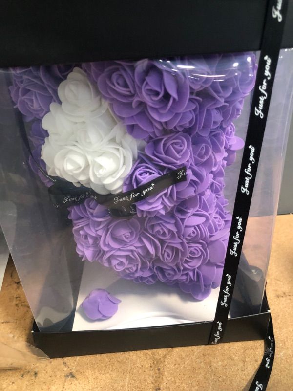Photo 1 of ,Rose Bear -purple Teddy Bear -