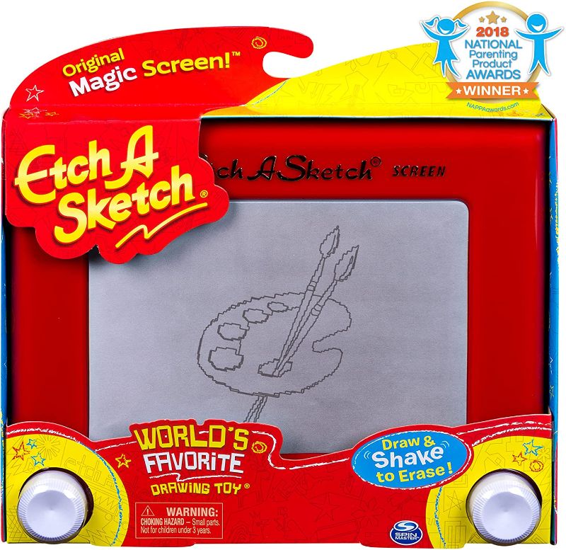 Photo 1 of Etch A Sketch, Classic Red Drawing Toy with Magic Screen, for Ages 3 and Up
