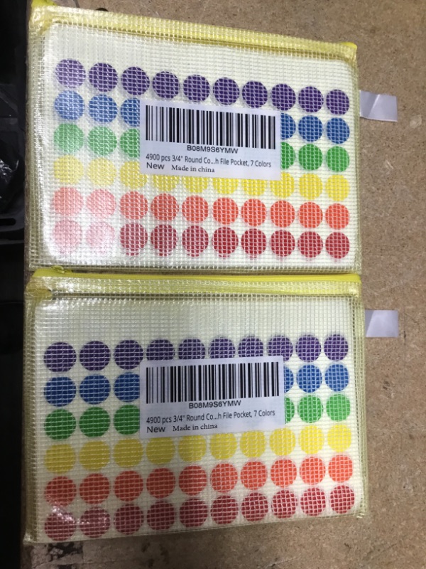 Photo 2 of 4900 PCS 3/4" Round Coding Labels, Circle Dot Stickers, 7 Colors, with File Pocket
2 PACKS