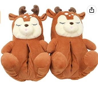 Photo 1 of Toddler & Women Teddy Bear Slippers, Soft Thick Sole Plush Cute Bear House Slippers, Sturdy Indoor Warm Winter Anti-Slip Shoes
Size 5-9 Womens 