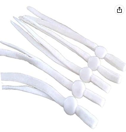 Photo 1 of Bundle of 6 
Tbwisher 100Pcs Adjustable Elastic Band(20cm Long Each Band) for Sewing Elasitc Cord Stretch DIY Ear Band Loop White (100Pcs)