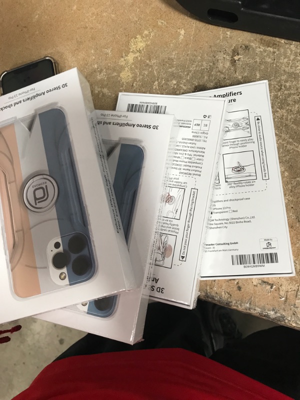 Photo 1 of BUNDLE OF Redroad Shockproof for iPhone 13 Pro Case - 3D Protection Stereo Amplification Phone Case Cover with 360° Rotate Magnetic Ring Stand Transparent
