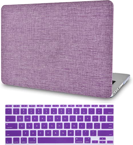 Photo 1 of KECC Compatible with MacBook Air 13 inch Case (2010-2017 Release) A1369/A1466 Plastic Hard Shell + Keyboard Cover (Purple Fabric)
