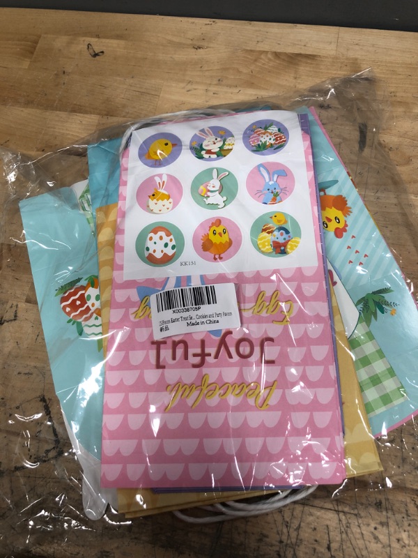 Photo 1 of 15 Pieces Easter Treat Set, Candy Bags with Stickers, Gift Boxes, Gift Bags with Handles, Recycled Party Boxes and Bags, Cardboard Box for Candy, Cookies...
