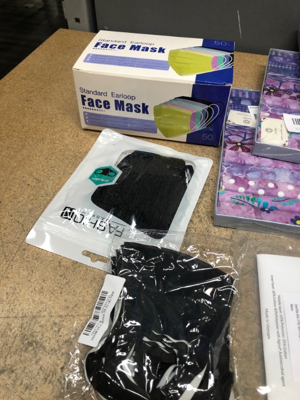 Photo 2 of Face Mask Bundle 
Disposable And Cloth Mask Assorted Colors And Sizes 