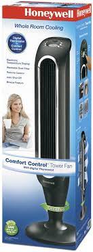 Photo 1 of Honeywell HYF048 Fresh Breeze Tower Fan with Remote Control and Programmable Thermostat, Timer Shut-Off Function & Dust Filter, Black.
