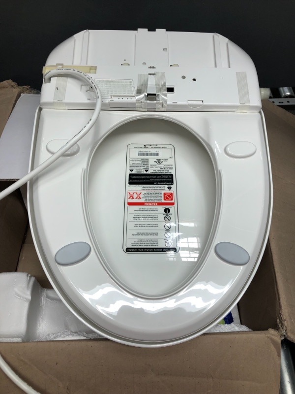 Photo 1 of SB-3000 Electric Bidet Toilet Seat with Unlimited Heated Water and LED Night Light for Elongated Toilets White - SmartBidet.
