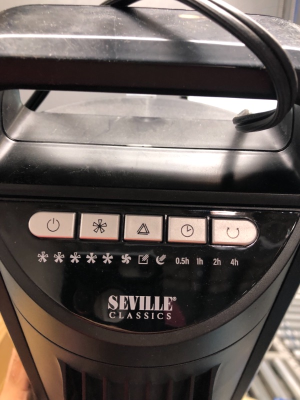 Photo 1 of Seville Classics 11.01 in 5-Speed Tower Fan EHF10201D Black.
