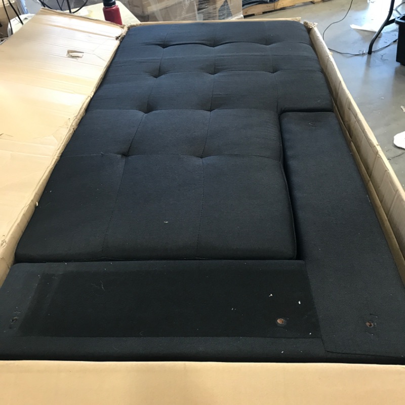 Photo 3 of ** INCOMPLETE BOX 1 OF 2 ONLY **STARTOM 2022 New Modern Sectional Sofa Set for Living Room Bedroom, L Shape 4 Seat Couch w/Cup Holder and Left or Right Reversible Chaise, Black
