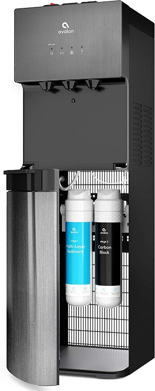 Photo 1 of **DOOR WONT CLOSE**
Avalon A5BLK Self Cleaning Bottleless Water Cooler Dispenser, UL/Energy Star, NSF Certified Filters, Black Stainless Steel, Full Size