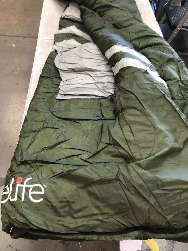 Photo 2 of SereneLife Green Double Sleeping Bag with 2 Pillows
