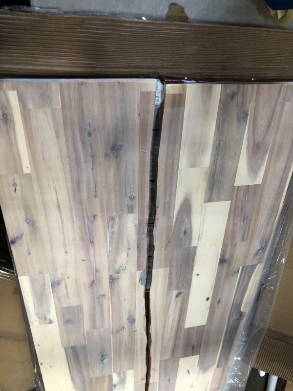 Photo 1 of **MAJOR DAMAGE** Interbuild Solid Acacia 6 Ft. L X 25 in. D X 1 in. T, Butcher Block Countertop, Organic White
