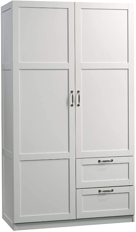 Photo 1 of **MINOR SCUFFS FROM SHIPPING** Sauder Large Storage Cabinet, Soft White Finish
