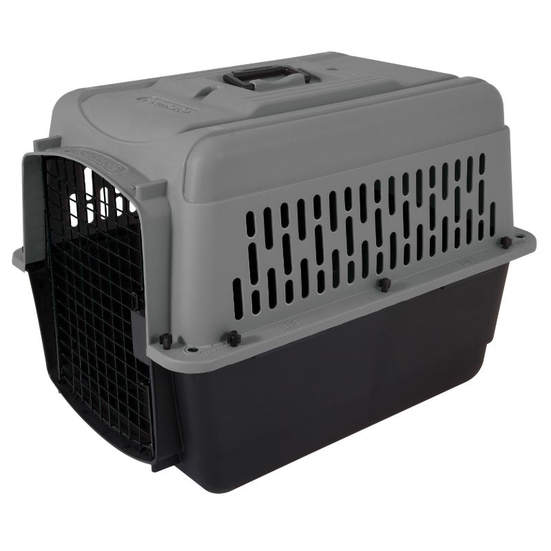 Photo 1 of **MISSING HARDWARE** Aspen Pet Traditional Dog & Cat Kennel, Gray/Black, 28-in
