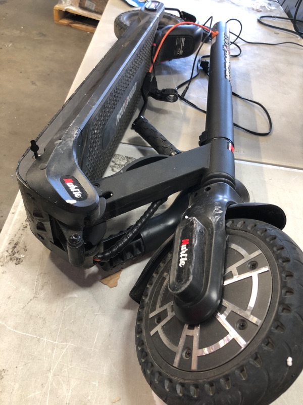 Photo 3 of **DAMAGED**DOESNT FUNCTION WHEN ON** Folding Electric Scooter for Adults - 300W Brushless Motor Foldable Commuter Scooter w/ 8.5 Inch Pneumatic Tires, 3 Speed Up to 19MPH, 18 Miles, Disc Brake & ABS, for Adult & Kids - Hurtle HURES18-M5
