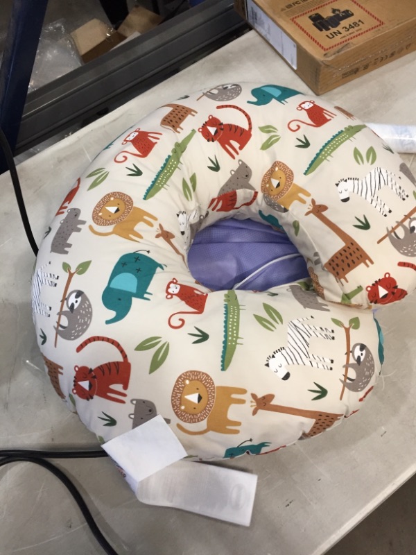 Photo 2 of Boppy Nursing Pillow and Positioner—Original | Neutral Jungle Colors with Animals | Breastfeeding, Bottle Feeding, Baby Support | With Removable Cotton Blend Cover | Awake-Time Support