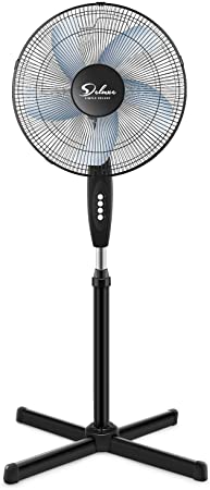 Photo 1 of Simple Deluxe Oscillating 16? 3 Adjustable Speed Pedestal Stand Fan for Indoor, Bedroom, Living Room, Home Office & College Dorm Use, 16 Inch, Black