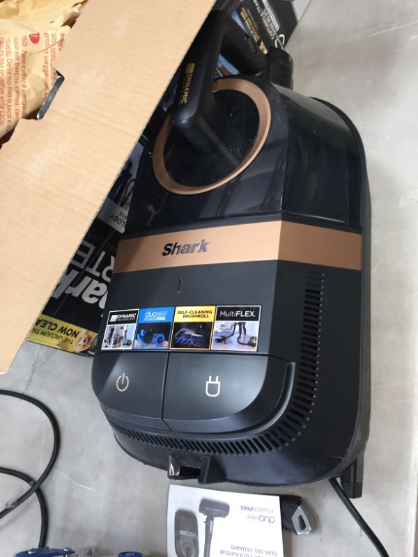 Photo 3 of PARTS ONLY DOES NOT POWER ON 
Shark CZ2001 Vertex Canister Vacuum, Bagless, Corded, with Self-Cleaning Brushroll & DuoClean PowerFins, HEPA Anti-Allergen Filter, MultiFLEX Technology, 2 Attachments & LED Headlights, Black & Copper