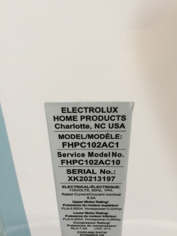 Photo 6 of PARTS ONLY DOES NOT POWER ON)
Frigidaire Portable Room Air Conditioner, 10,000 BTU with Dehumidifier Mode, in White