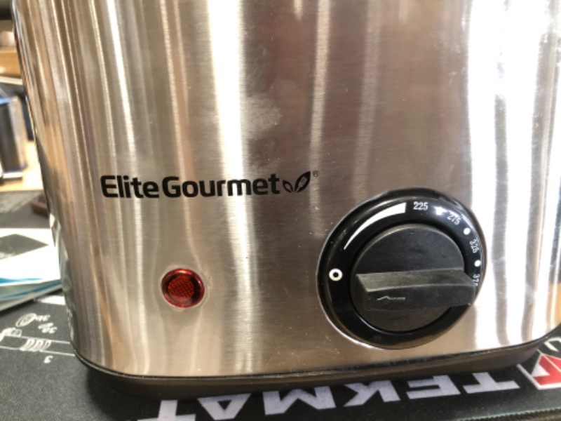 Photo 1 of ** POWWER ON **
Elite Gourmet - 1.5Qt. Deep Fryer - Stainless Steel