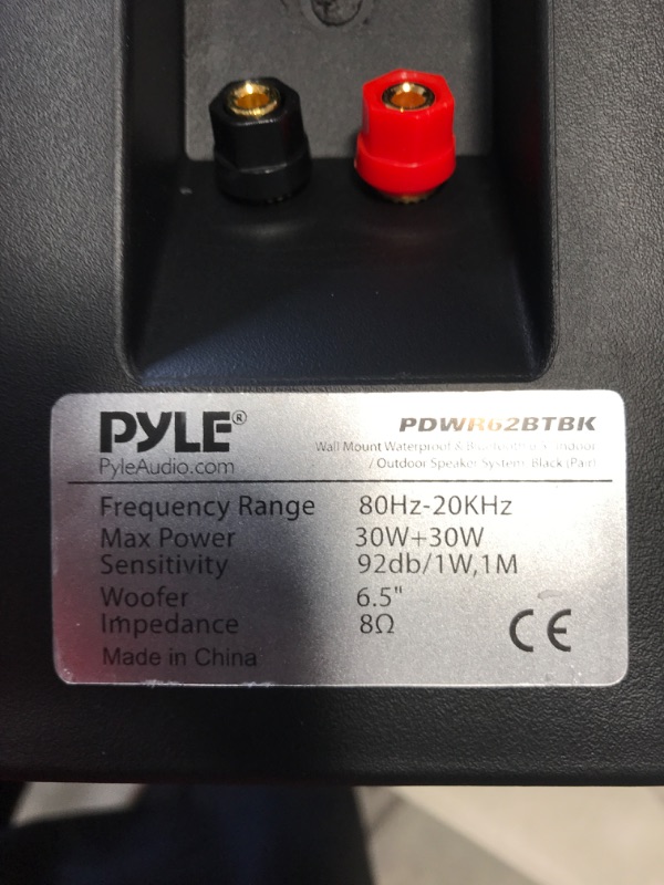 Photo 1 of Pyle Pair of Wall Mount Waterproof & Bluetooth 6.5'' Indoor/Outdoor Speaker System, with Loud Volume and Bass. (Pair, Black. PDWR62BTBK)