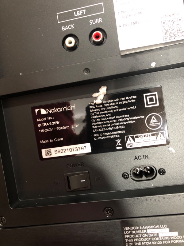 Photo 1 of *UNABLE TO TEST* Nakamichi Shockwafe Ultra 9.2.4 Channel 1000W Dolby Atmos/DTS:X Soundbar with Dual 10" Subwoofers (Wireless) & 4 Rear Surround Speakers. Enjoy Plug and Play Explosive Bass & High End Cinema Surround
