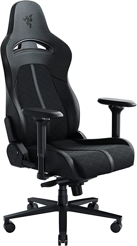 Photo 1 of Razer Enki Gaming Chair: All-Day Gaming Comfort - Built-in Lumbar Arch - Optimized Cushion Density - Dual-Textured, Eco-Friendly Synthetic Leather - Reactive Seat Tilt & 152-Degree Recline - Black

