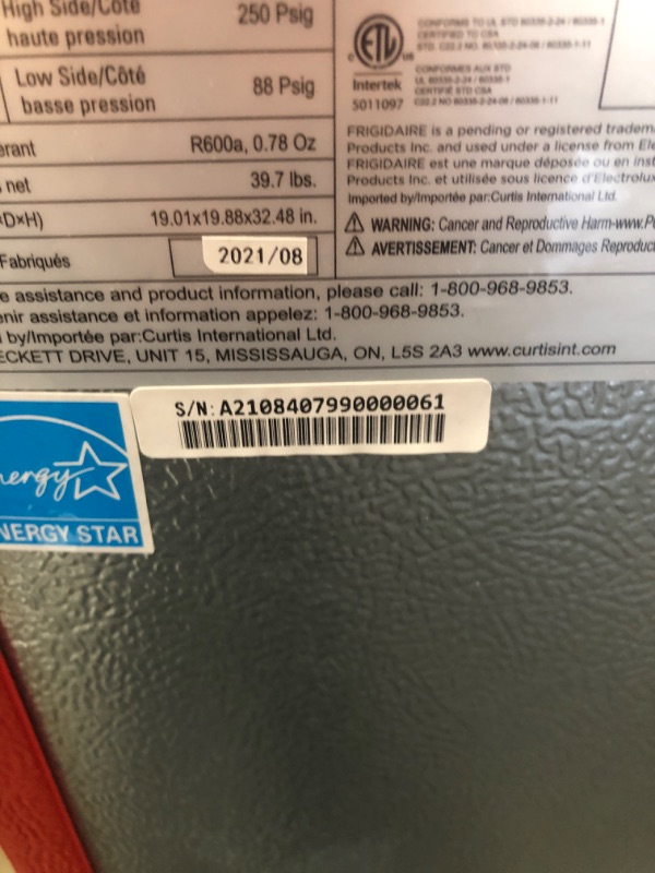 Photo 1 of Frigidaire 3.2 Cu. Ft. Retro Compact Refrigerator with Side Bottle Opener EFR376, Red
