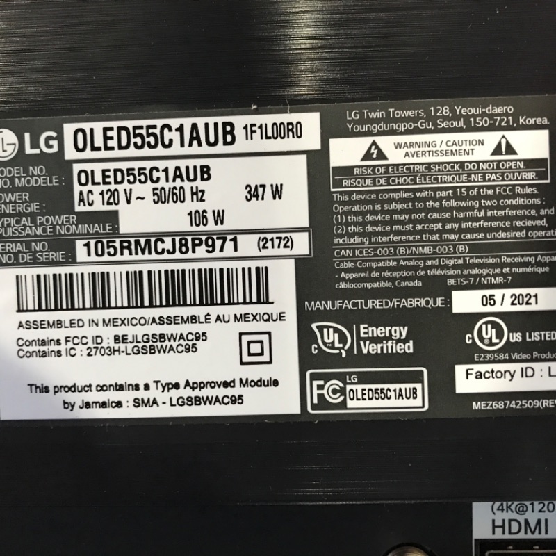 Photo 2 of LG OLED C1 Series 55” Alexa Built-in 4k Smart TV (3840 x 2160), 120Hz Refresh Rate, AI-Powered 4K, Dolby Cinema, WiSA Ready, Gaming Mode (OLED55C1PUB, 2021)
