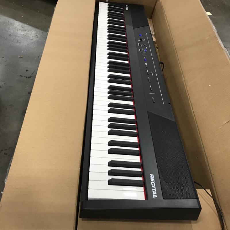 Photo 3 of Alesis Recital – 88 Key Digital Piano Keyboard with Semi Weighted Keys, 2x20W Speakers, 5 Voices, Split, Layer and Lesson Mode, FX and Piano Lessons
