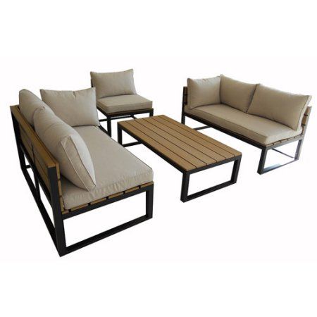 Photo 1 of **INCOMPLETE SET BOX 1 OUT OF 2* ONE SOFA ONLY* All-weather Conversation Sofas, Natural/black, Set of 2
