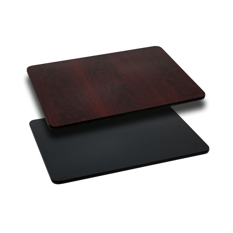 Photo 1 of **DAMAGED** Flash Furniture 24 X 42 Rectangular Table Top with Black or Mahogany Reversible Laminate Top
