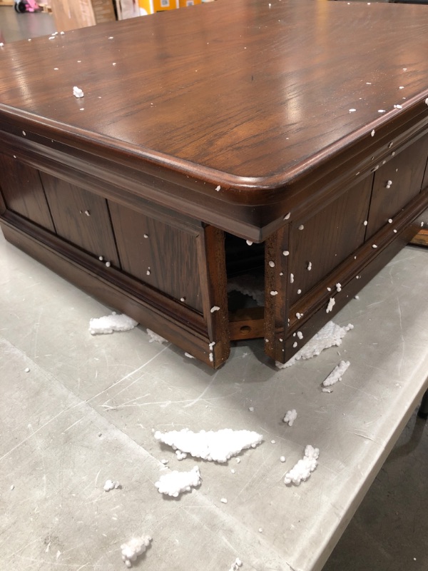 Photo 3 of **Damaged* MISSING HARDWARE* Signature Design by Ashley Woodboro Traditional Square End Table with Drawer, Dark Brown
