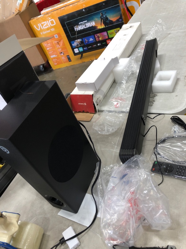 Photo 2 of Bomaker Njord I Soundbar, 2.1 Channel Sound Bar with Subwoofer, 120dB Sound & 5.0 Wireless Bluetooth, 4 Sound Modes, Black