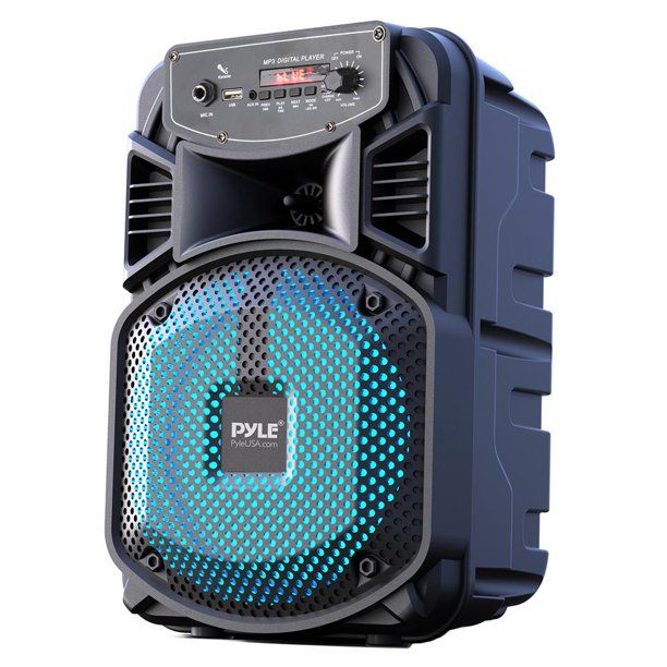 Photo 1 of Pyle PPHP834B - 8’’ Portable PA Speaker - Portable PA & Karaoke Party Audio Speaker with Flashing Party Lights, MP3/USB/ /FM Radio (300 Watt MAX)