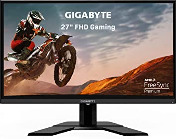 Photo 1 of Gigabyte G27F 27" 144Hz 1080P Gaming Monitor, 1920 x 1080 IPS Display, 1ms (MPRT) Response Time, 95% DCI-P3, FreeSync Premium, 1x Display Port 1.2, 2x HDMI 1.4, 2x USB 3.0, BLACK (G27F-SA)