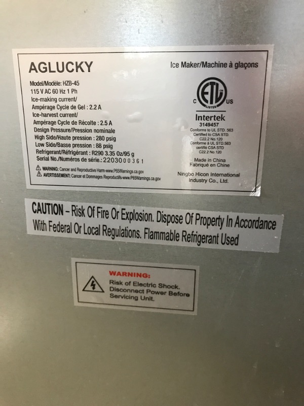 Photo 1 of *HEAVY DAMAGE* MISSING PARTS* Antarctic Star Commercial Ice Makers Machine Stainless Steel Makers 200 Lbs of Ice Per 24H with 48 Pounds Storage Capacity Ice Cubes Freestanding Party/Bar/Restaurant Scoop Connection Hose Silver
