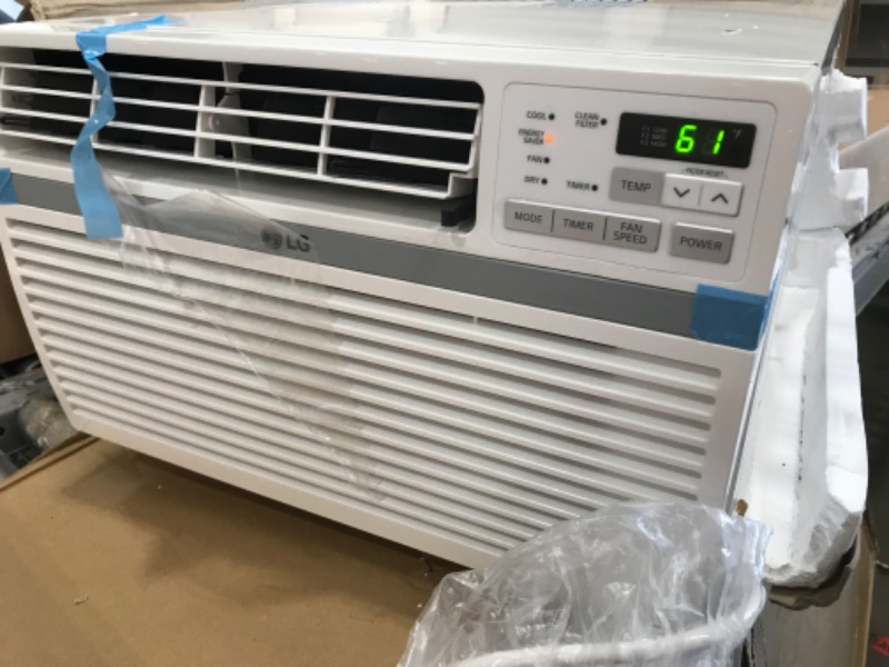 Photo 8 of **DAMAGED** LG Mounted 8,000 BTU Window Air Conditioner, Cools 350 Sq.Ft. (14' x 25' Room Size), Quiet Operation, Electronic Control with Remote, 3 Cooling & Fan Speeds, Energy Star, Auto Restart, 115V, White
