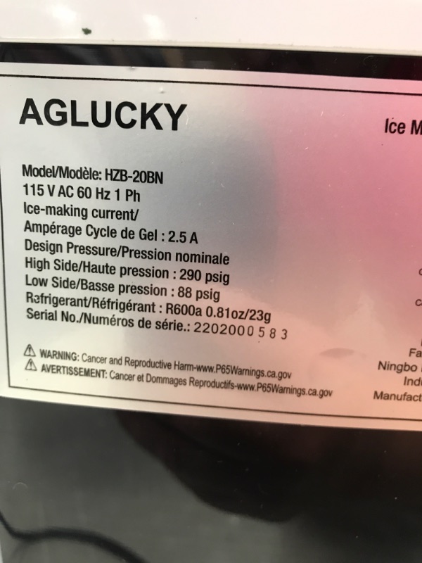Photo 3 of AGLUCKY Ice Makers Countertop,Protable Ice Maker Machine with Handel,Self-Cleaning Ice Maker, 26Lbs/24H, 9 Ice Cubes Ready in 8 Mins, for Home/Office/Kitchen
