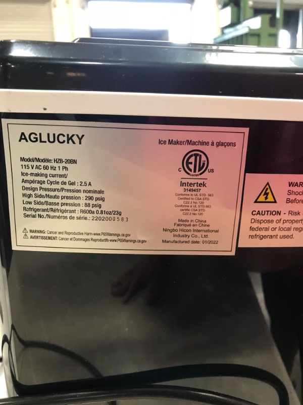Photo 1 of AGLUCKY Ice Makers Countertop,Protable Ice Maker Machine with Handel,Self-Cleaning Ice Maker, 26Lbs/24H, 9 Ice Cubes Ready in 8 Mins, for Home/Office/Kitchen
