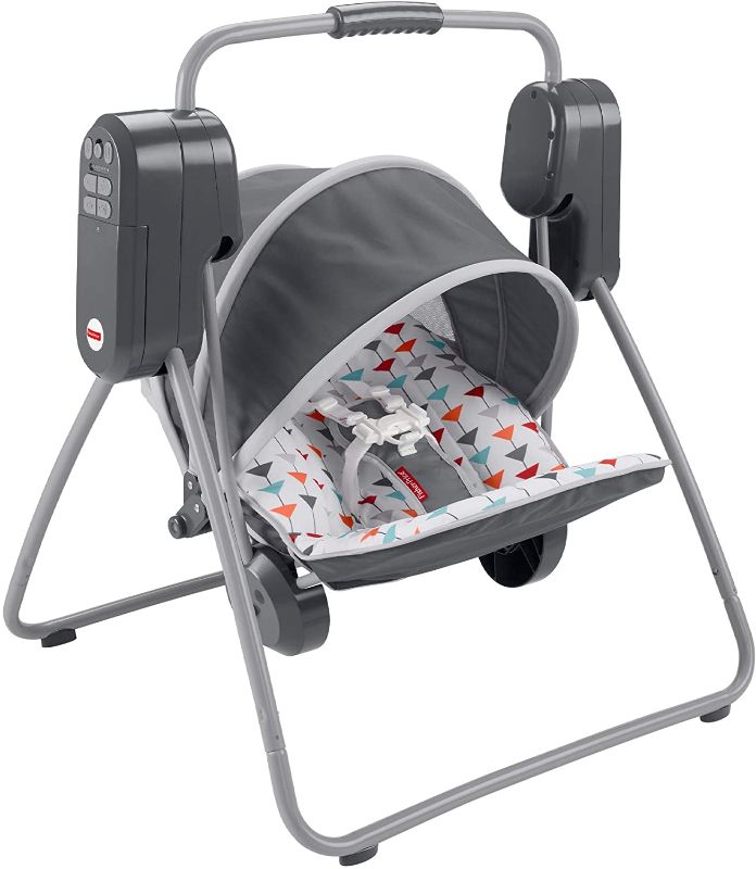 Photo 1 of Fisher-Price On-the-Go Soothing Baby Swing That Easily Folds & Packs, Multicolor
