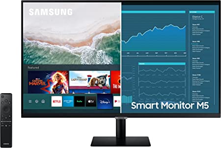 Photo 1 of  SAMSUNG M5 Series 27-Inch FHD 1080p Smart Monitor & Streaming TV (Tuner-Free), Netflix, HBO, Prime Video, & More, Apple Airplay, Bluetooth, Built-in Speakers, Remote Included (LS27AM500NNXZA)
MISSING REMOTE
