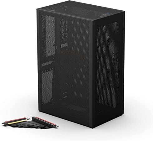 Photo 1 of SSUPD Meshlicious Mini-ITX Small Form Factor (SFF) Case - Full Mesh Side Panel with PCIe Riser Cable - Tool-Free and Easy Accessibility (PCIE 4.0 Riser Cable, Black)
