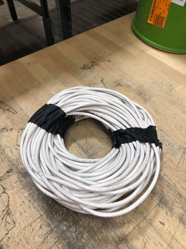 Photo 1 of Monoprice 102333 Cat6 Ethernet Patch Cable - Network Internet Cord - RJ45, Stranded, 550Mhz, UTP, Pure Bare Copper Wire, 24AWG, 100ft, White 